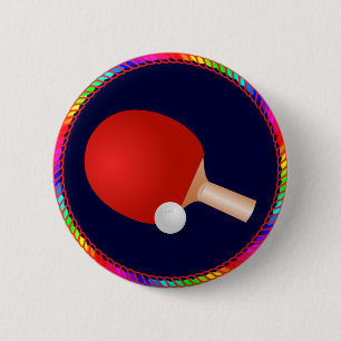 Tennis, peddel en bal ronde button 5,7 cm