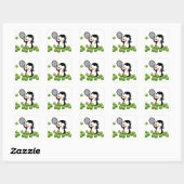 Tennis Penguin Vierkante Sticker (Vel)