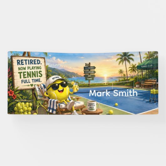 Tennis Pensioen  Spandoek (Horizontaal)