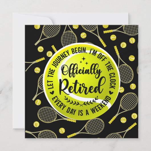 Tennis pensioen voor speler en fan kaart (Voorkant)