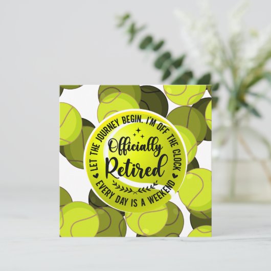 Tennis pensioen voor speler en fan kaart (Staand voorkant)