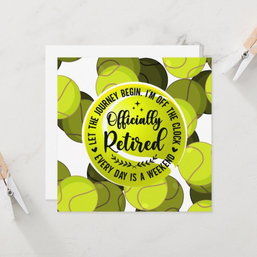 Tennis pensioen voor speler en fan kaart (Voorkant / Achterkant in situ)