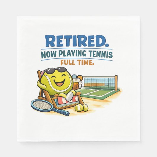 Tennis Pensioenfeest Servet (Voorkant)