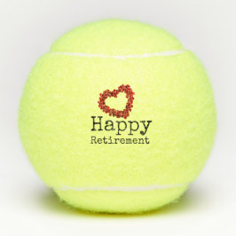 Tennis Pensionering met hart rode rozen Tennisballen