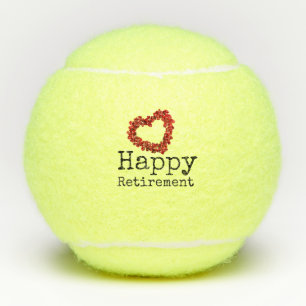Tennis Pensionering met hart rode rozen Tennisballen