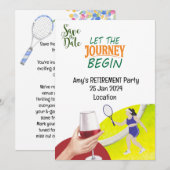Tennis Pensionering Party voor Vrouw Speler Kaart (Voorkant / Achterkant)
