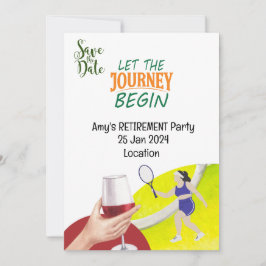 Tennis Pensionering Party voor Vrouw Speler Kaart