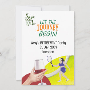 Tennis Pensionering Party voor Vrouw Speler Kaart