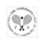 Tennis perfecte match Custom Naam Retouradres Rubberstempel (Afrduk)