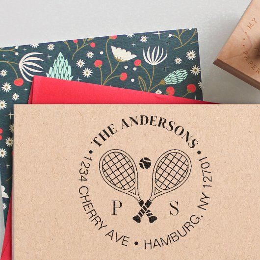 Tennis perfecte match Custom Naam Retouradres Rubberstempel