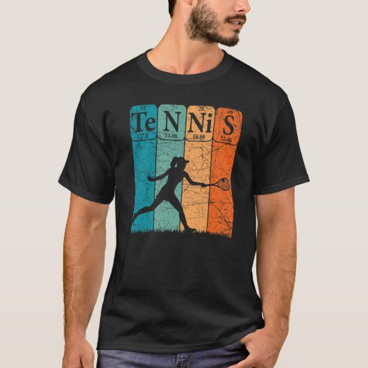 Tennis Periodic Table Elements Girl Tennis Player T-shirt (Voorkant)