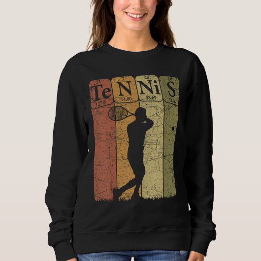 Tennis Periodic Table Elements Tennis Player Nerd Trui (Voorkant)