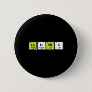 Tennis Periodiek Systeem Elementen Sport Grappige Ronde Button 5,7 Cm