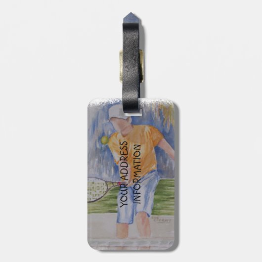 TENNIS PERSONALISEERD BAGAGELABEL (Achterkant verticaal)