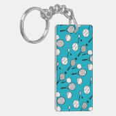 Tennis personaliseert naam sleutelhanger (Voorkant Links)