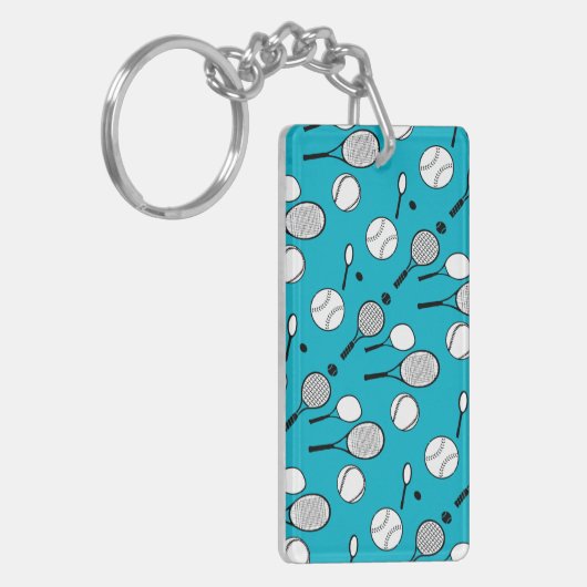 Tennis personaliseert naam sleutelhanger (Voorkant Links)