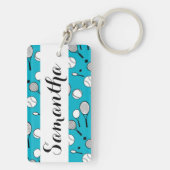 Tennis personaliseert naam sleutelhanger (achterkant)