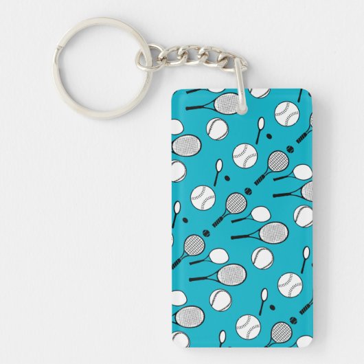 Tennis personaliseert naam sleutelhanger (Voorkant)