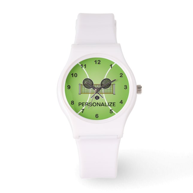 Tennis | Personaliseren - Groen Horloge (Voorkant)