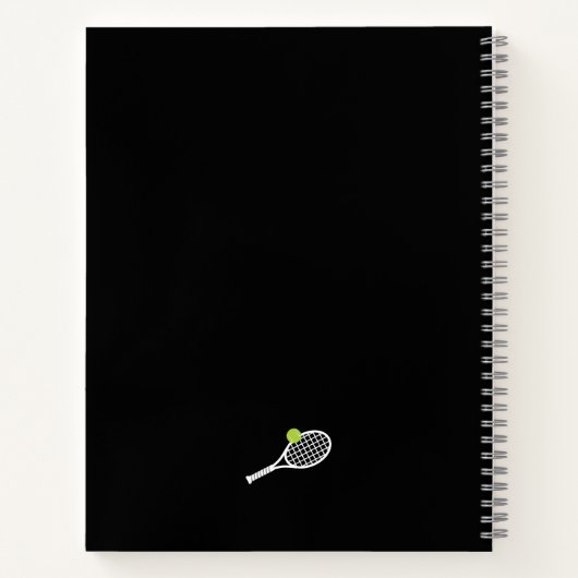 Tennis Personalized Girly Script Monogram Notitieboek (Achterkant)