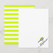 Tennis Personalized Name Script Monogram Notitiekaartje (Voorkant / Achterkant)