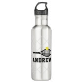 Tennis Personalized Silver Gray Waterfles (Voorkant)