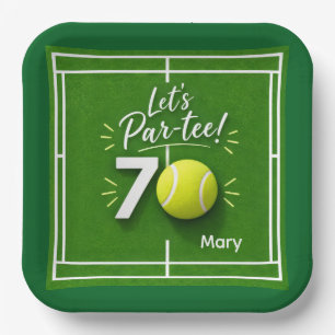 Tennis Persoonlijke 70e Verjaardag Tennis Feest Papieren Bordje
