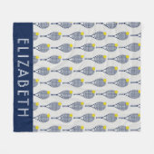 Tennis Persoonlijke naam of monogram Fleece Deken (Voorkant (Horizontaal))