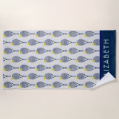 Tennis Persoonlijke naam of monogram Strandlaken (Voorkant)