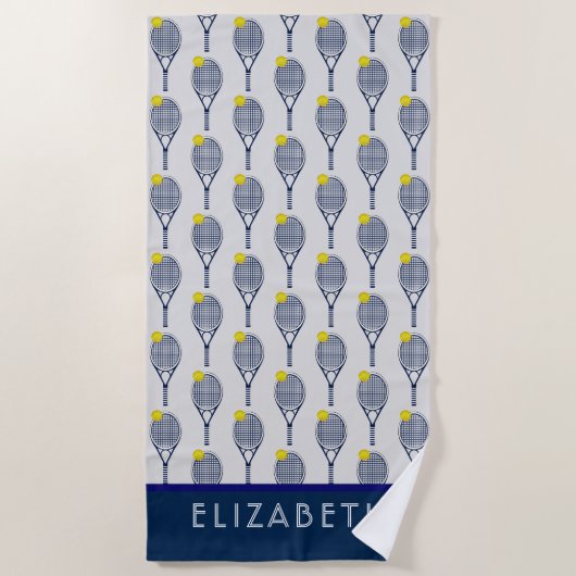 Tennis Persoonlijke naam of monogram Strandlaken (Voorkant)