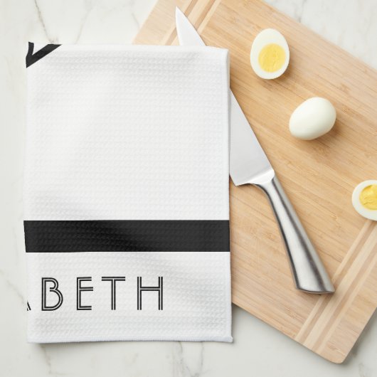 Tennis Persoonlijke naam of monogram Theedoek (Quarter Fold)