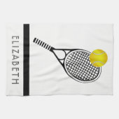 Tennis Persoonlijke naam of monogram Theedoek (Horizontaal)