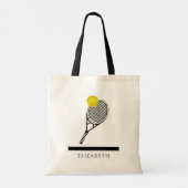 Tennis Persoonlijke naam of monogram Tote Bag (Achterkant)