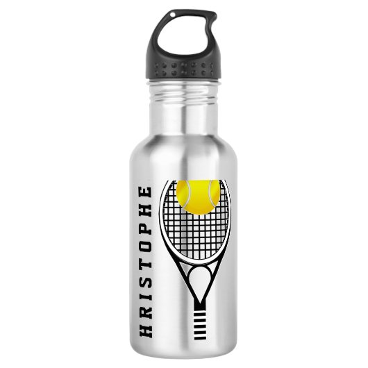 Tennis Persoonlijke naam of monogram Waterfles (Voorkant)