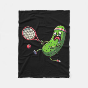 Tennis picklesporter loopt met racket en bal fleece deken
