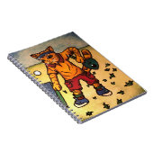 Tennis Ping-Pong Cat Notitieboek (Rechterzijde)