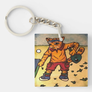 Tennis Ping-Pong Cat Sleutelhanger