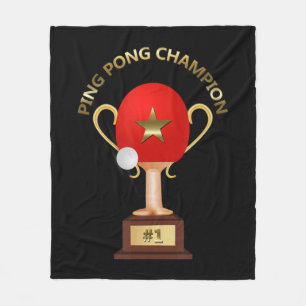 Tennis Ping Pong Champion Trophy Fleece Deken