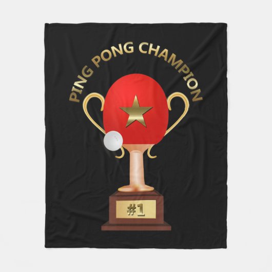 Tennis Ping Pong Champion Trophy Fleece Deken (Voorkant)