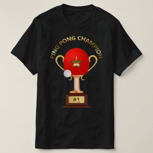 Tennis Ping Pong Champion Trophy T-shirt (Design voorkant)