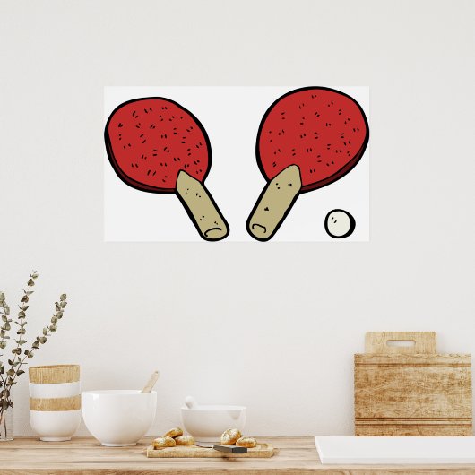 Tennis Ping Pong Poster (Keuken)