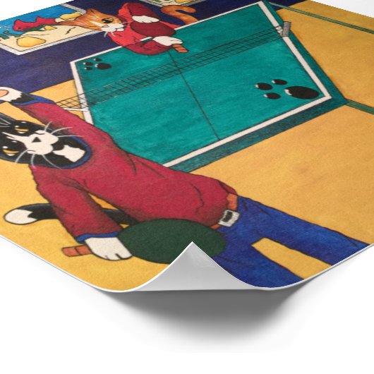 Tennis pingpongkatten poster (Hoek)