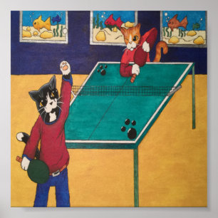 Tennis pingpongkatten poster