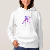 Tennis Pink Paars Pixel Modern Girly Persoonlijk Hoodie (Voorkant)