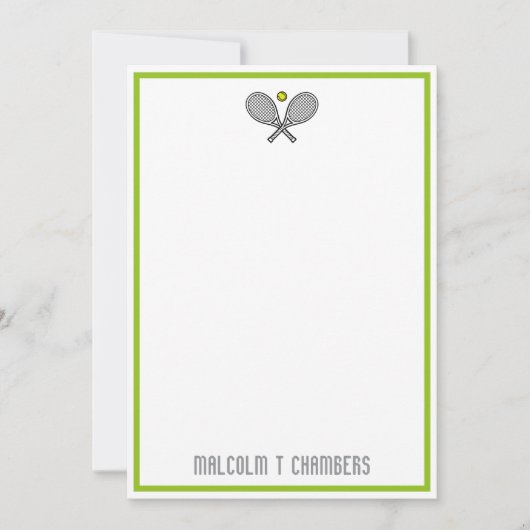 Tennis Player aangepaste naam notitiekaart Notitiekaartje (Voorkant)
