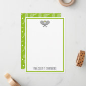 Tennis Player aangepaste naam notitiekaart Notitiekaartje (Voorkant / Achterkant in situ)