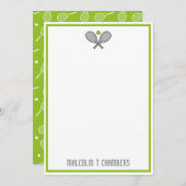 Tennis Player aangepaste naam notitiekaart Notitiekaartje (Voorkant / Achterkant)