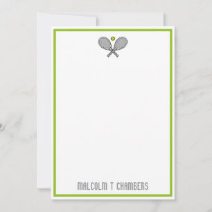 Tennis Player aangepaste naam notitiekaart Notitiekaartje