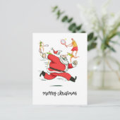 Tennis Player achter Kerstmis Feestdagenkaart (Staand voorkant)