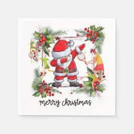 Tennis Player achter Kerstmis Servet